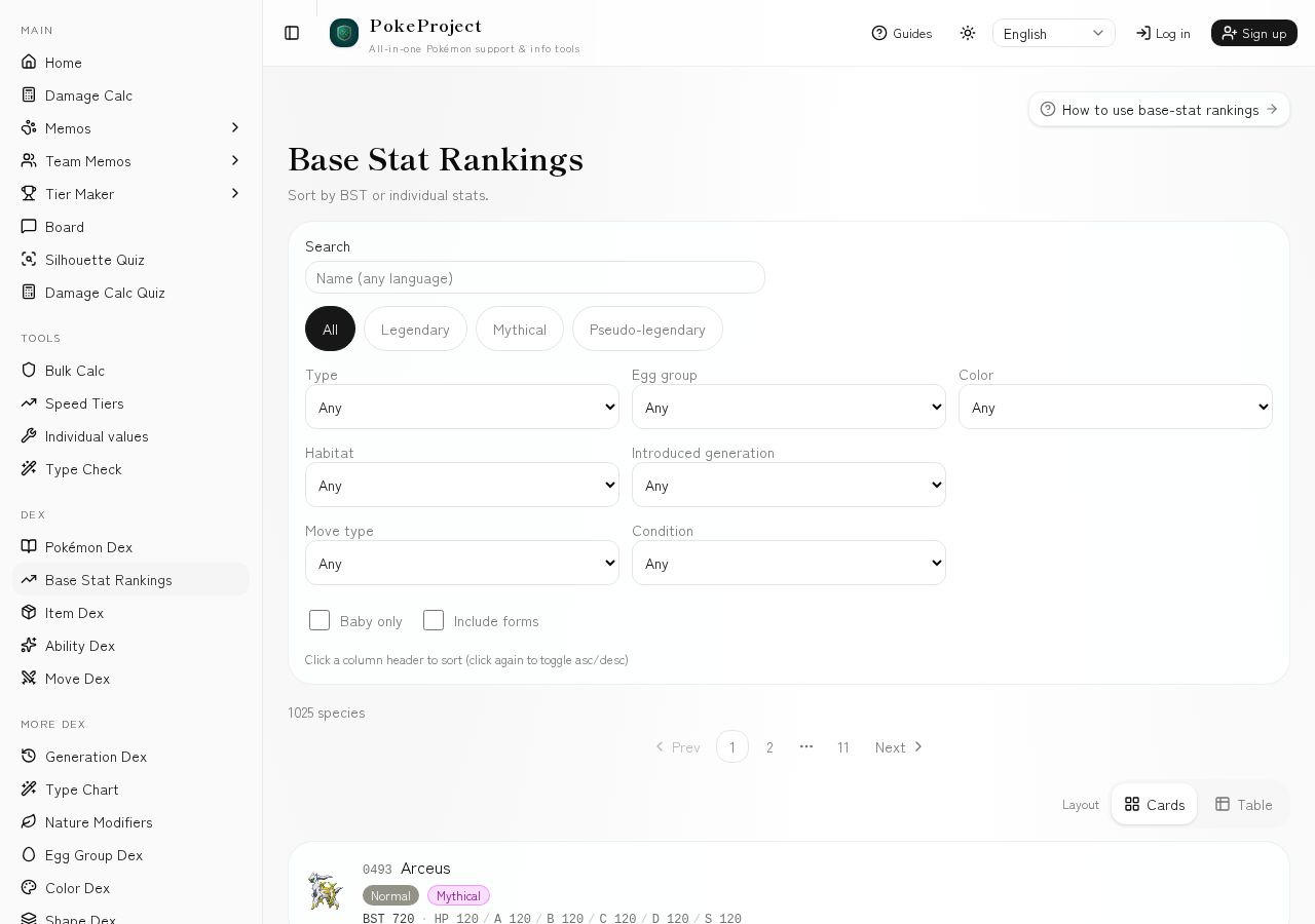 Screenshot of the base-stat rankings page